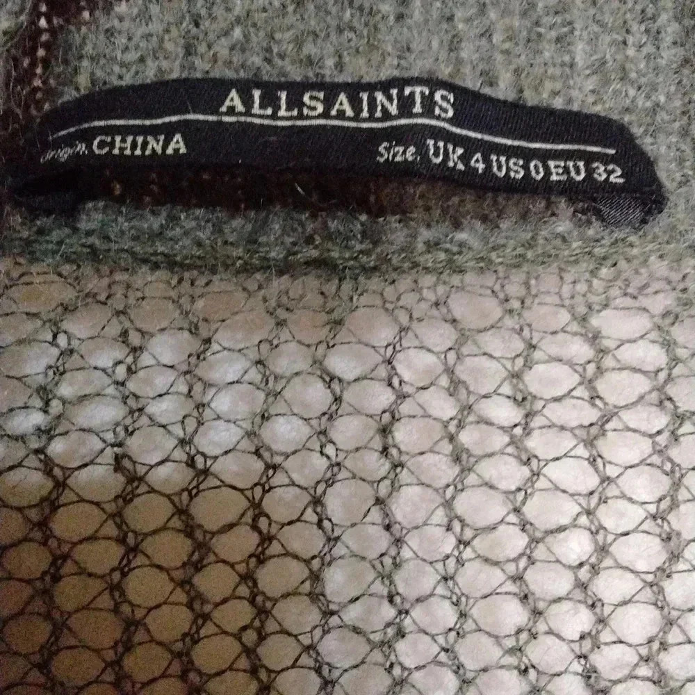 All Saints Two-Tone Grey Open Knit Cardigan sz 0 - Picture 3 of 10